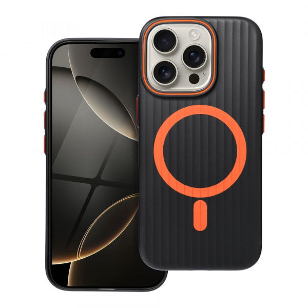 Viedtālruņa aizmugurējais vāciņš Apple iPhone 17 Pro Max Simply Case - Melna,Oranža