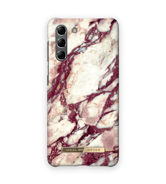 Viedtālruņa aizmugurējais vāciņš Samsung Galaxy S21 Calacatta Ruby Marble - Sarkana balta