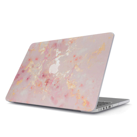 Datora vāks Apple Macbook Pro 13 A2289 / A2251 / Air 13 A1932 / A2179 / A2337 - Maigi rozā ar dizainu