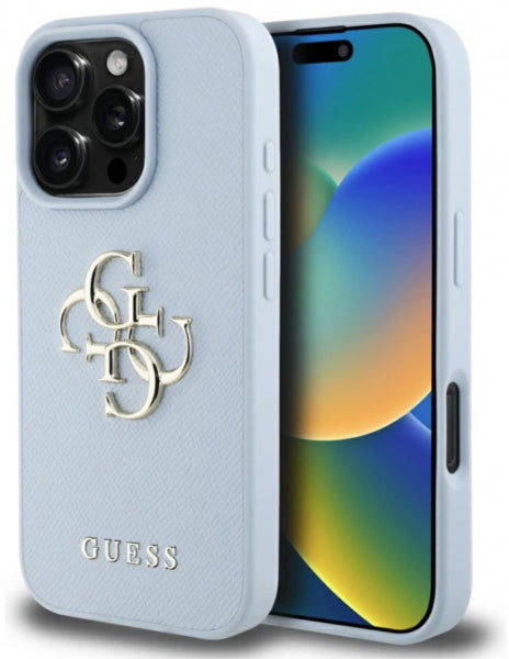 Viedtālruņa aizmugurējais vāciņš Apple iPhone 16 Pro Big Metal Logo - Zila