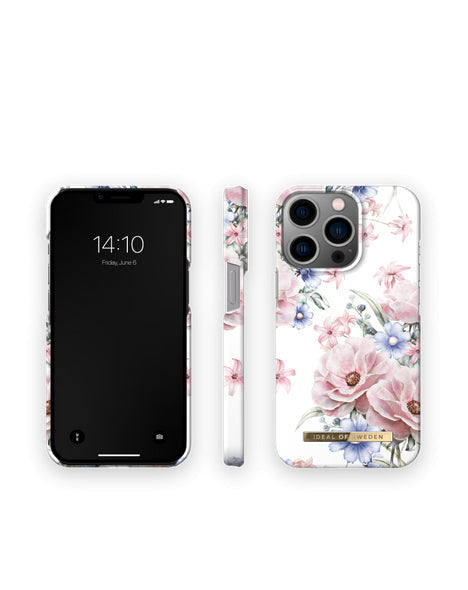 Viedtālruņa aizmugurējais vāciņš Apple iPhone 13 Pro Floral Romance - Balta maigi rozā ar dizainu
