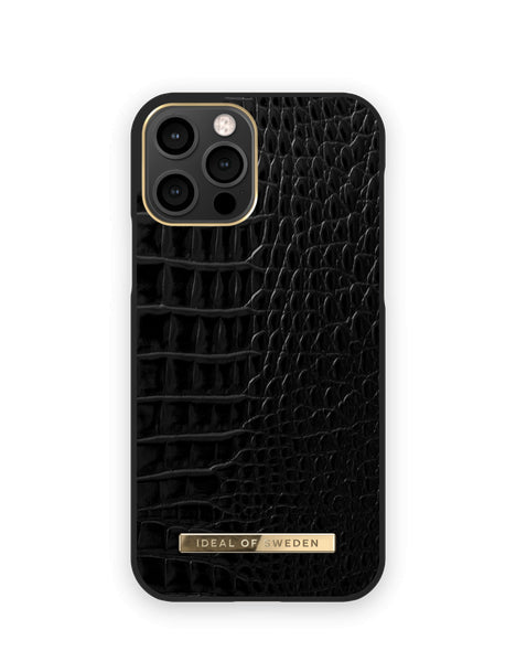 Viedtālruņa aizmugurējais vāciņš Apple iPhone 12 Pro Neo Noir Croco - Melna