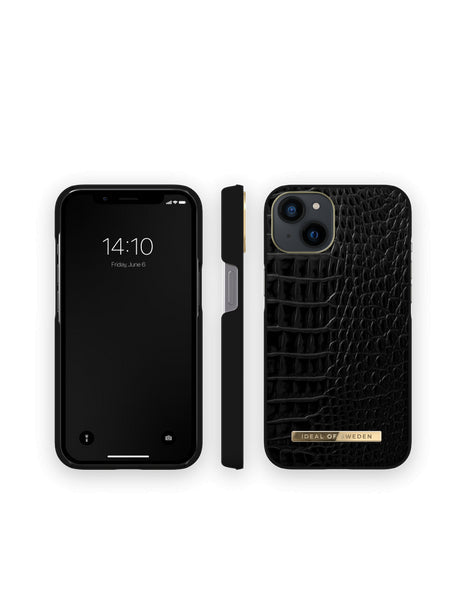 Viedtālruņa aizmugurējais vāciņš Apple iPhone 13 Neo Noir Croco - Melna