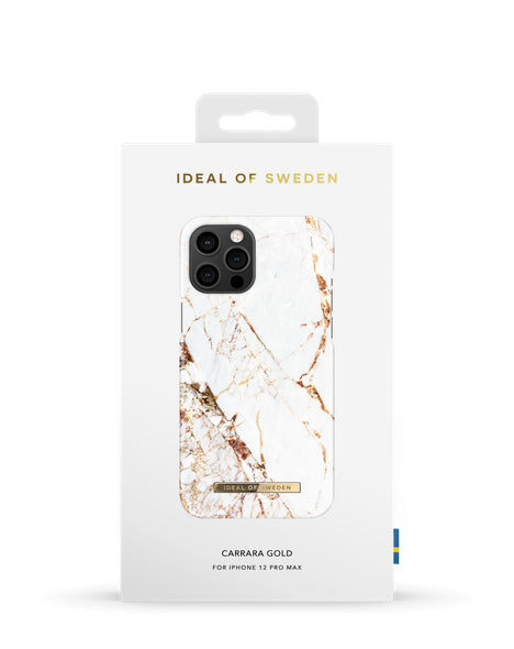 Viedtālruņa aizmugurējais vāciņš Apple iPhone 12 Pro Max Carrara - Balta zelta ar dizainu