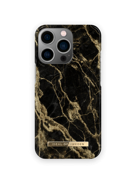 Viedtālruņa aizmugurējais vāciņš Apple iPhone 13 Pro Golden Smoke Marble - Melna zelta ar dizainu