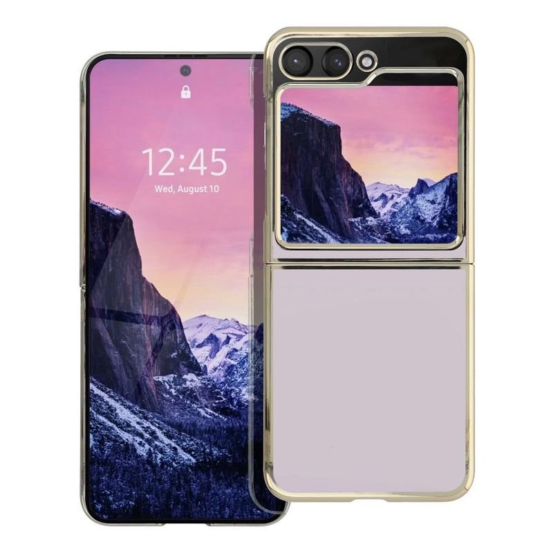 Viedtālruņa aizmugurējais vāciņš Samsung Galaxy Z Flip 5 Focus Case - Zelta caurspīdīga