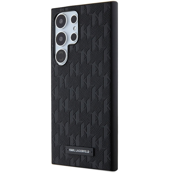 Viedtālruņa aizmugurējais vāciņš Samsung Galaxy S24 Ultra Saffiano Collection - Melna