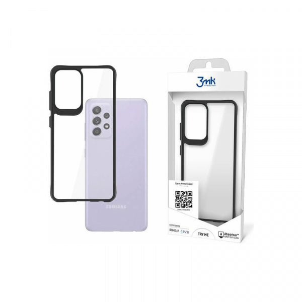 Viedtālruņa aizmugurējais vāciņš Samsung Galaxy A52 Satin Armor Case Pl - Melna caurspīdīga