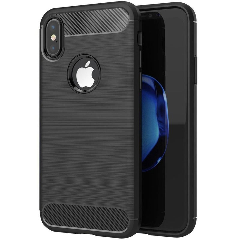 Viedtālruņa aizmugurējais vāciņš Apple iPhone XS Carbon - Melna