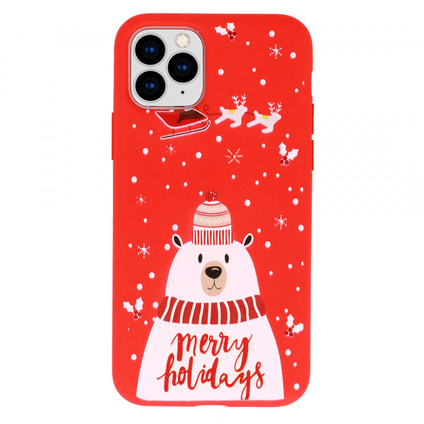 Viedtālruņa aizmugurējais vāciņš Xiaomi Redmi Note 9 Pro Max Christmas Design 5 - Sarkana ar dizainu