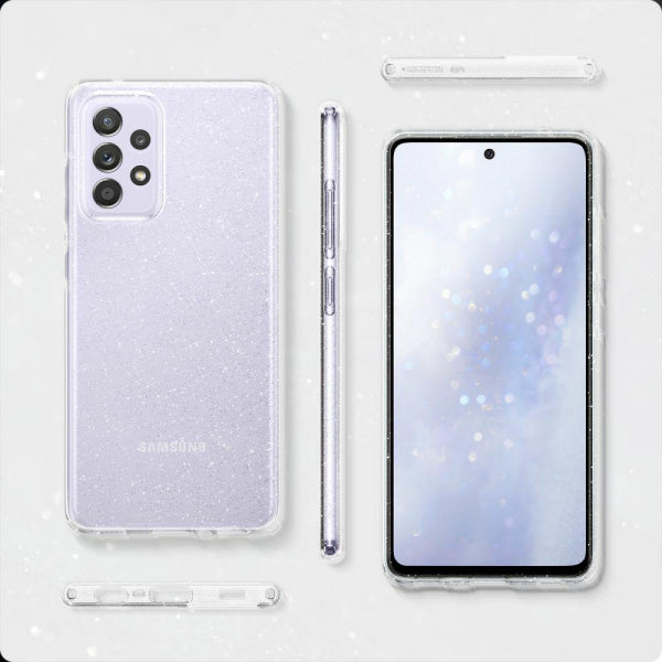 Viedtālruņa aizmugurējais vāciņš Samsung Galaxy A72 Liquid Crystal Glitter - Caurspīdīga ar dizainu