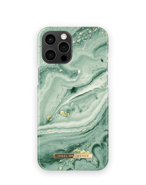Viedtālruņa aizmugurējais vāciņš Apple iPhone 12 Pro Max Mint Swirl Marble - Piparmētru ar dizainu