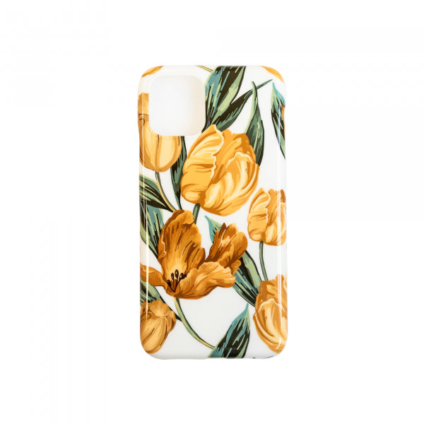 Viedtālruņa aizmugurējais vāciņš Apple iPhone 12 Mini 053 - Balta dzeltena ar dizainu