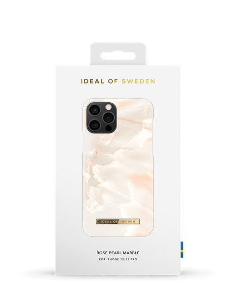 Viedtālruņa aizmugurējais vāciņš Apple iPhone 12 Rose Pearl Marble - Rozā pērļu ar dizainu