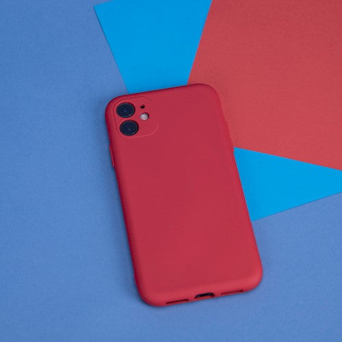 Viedtālruņa aizmugurējais vāciņš Samsung Galaxy A02S SILICON - Sarkana