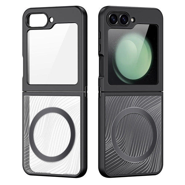 Samsung Galaxy Z Flip 6 Aimo Mag - Melna,Caurspīdīga