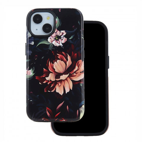 Viedtālruņa aizmugurējais vāciņš Apple iPhone 16 PEONY - Melna ar dizainu
