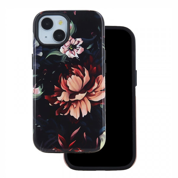 Viedtālruņa aizmugurējais vāciņš Apple iPhone 16 PEONY - Melna ar dizainu