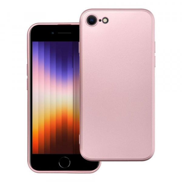 Viedtālruņa aizmugurējais vāciņš Apple iPhone 7 un citiem modeļiem METALLIC - Rozā