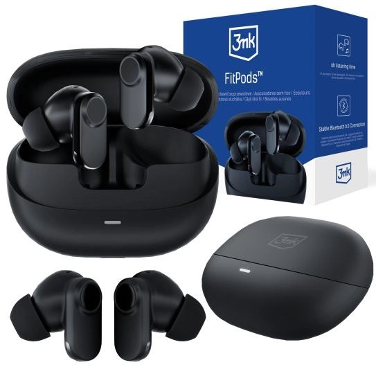 Bezvadu austiņas 3MK Fitpods - Melna