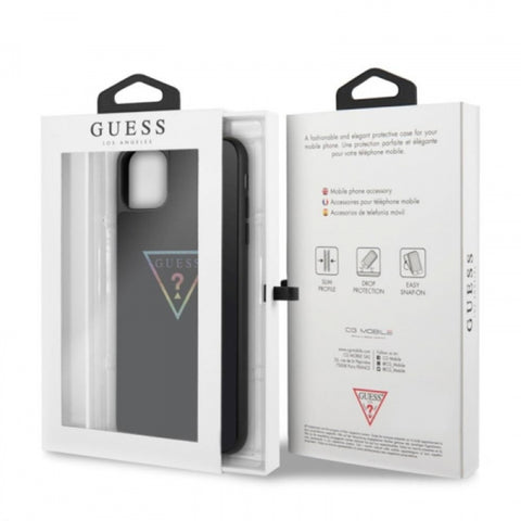 Viedtālruņa aizmugurējais vāciņš Apple iPhone 11 Pro Max Guess GUHCN65TRMLBK - Melna ar dizainu