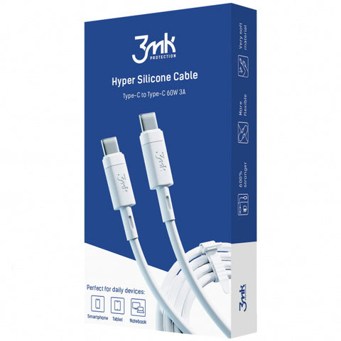 Kabelis 3MK USB-C USB-C 18W 1.2m