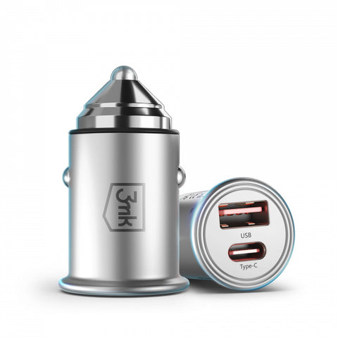 Auto lādētājs Usb_c_usb_a Sudraba