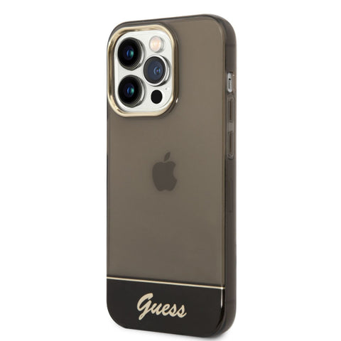 Viedtālruņa aizmugurējais vāciņš Apple iPhone 14 Pro Guess GUHCP14LHGCOK - Caurspīdīga ar dizainu