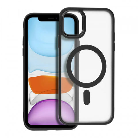 Smartphones Apple iPhone 15 Pro Max MATTE MAG COVER - Melna Caurspīdīga