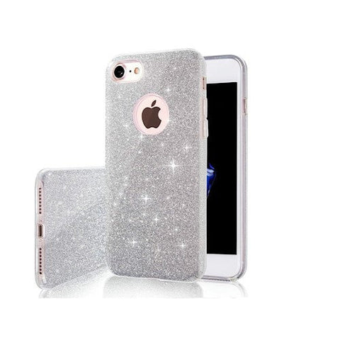Viedtālruņa aizmugurējais vāciņš Apple iPhone 12 Pro Glitter 3 In 1 - Sudraba