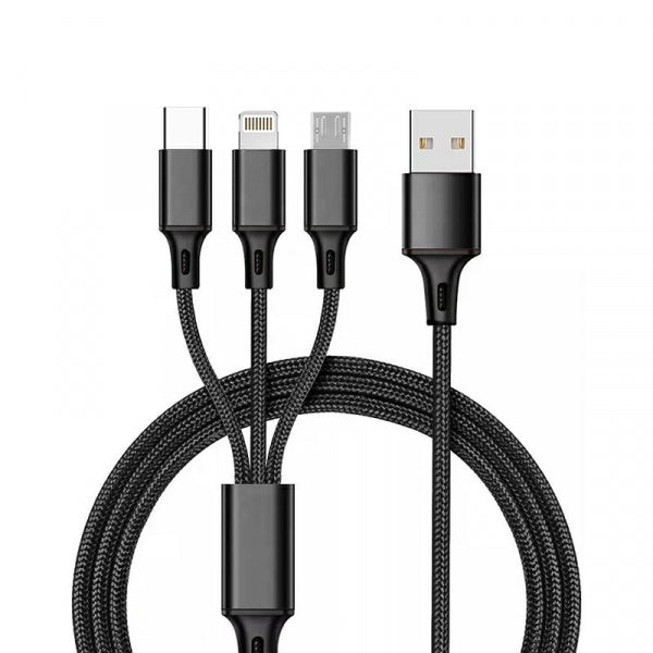 Kabelis Lightning USB-C Micro USB USB-A 10W 1.2m
