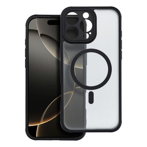 Viedtālruņa aizmugurējais vāciņš Apple iPhone 16 Pro Max Full Matte Mag - Melna,Caurspīdīga