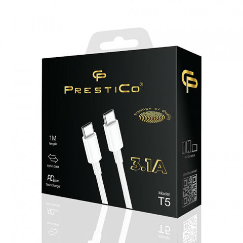 Kabelis Prestico USB-C USB-C 15W 1m T5 Type Ctype-c