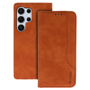 Viedtālruņa atveramais maciņš Samsung Galaxy S23 Ultra Wonder Prime Case - Brūna