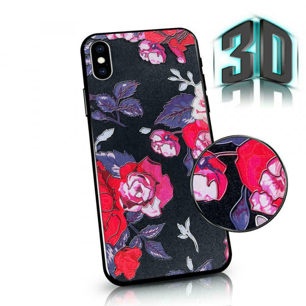 Viedtālruņa aizmugurējais vāciņš Huawei P40 Lite E Flowers 3d - Dažādās krāsās