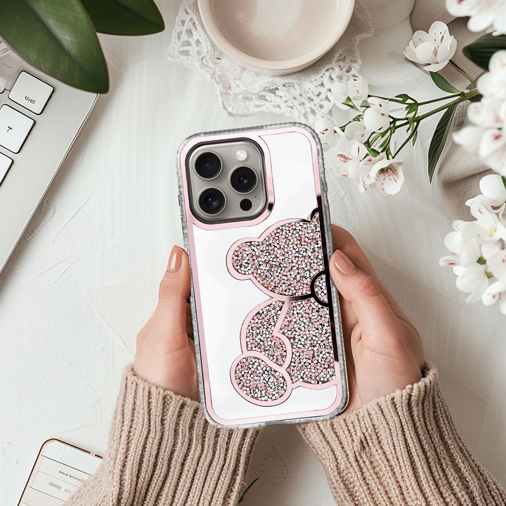 Viedtālruņa aizmugurējais vāciņš Apple iPhone 11 Teddy Bear - Rozā
