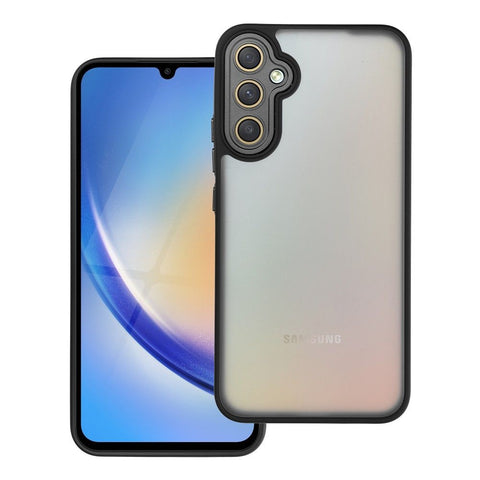 Viedtālruņa aizmugurējais vāciņš Samsung Galaxy A34 Variete - Melna,Caurspīdīga