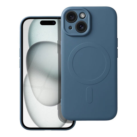 Viedtālruņa aizmugurējais vāciņš Apple iPhone 15 Silicone Mag cover - Zila