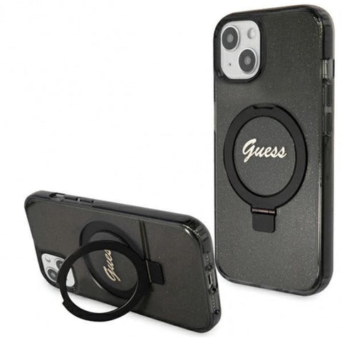 Apple iPhone 15 Hardc Ring Mag - Melna