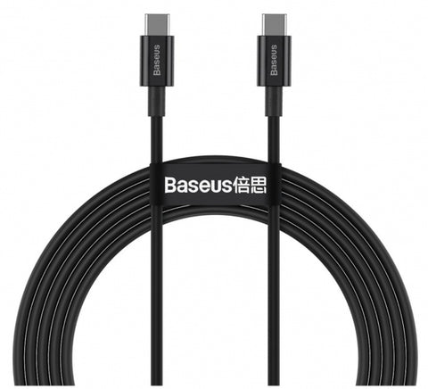 Kabelis Baseus USB-C USB-C 100W 2m - Melna