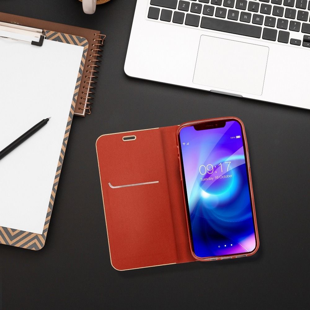Viedtālruņa atveramais maciņš Apple iPhone 8 Plus Luna book - Sarkana