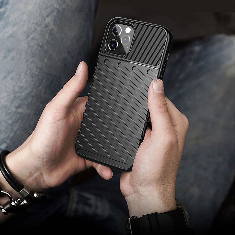 Viedtālruņa aizmugurējais vāciņš Apple iPhone 16 Pro Max Thunder Case - Melna