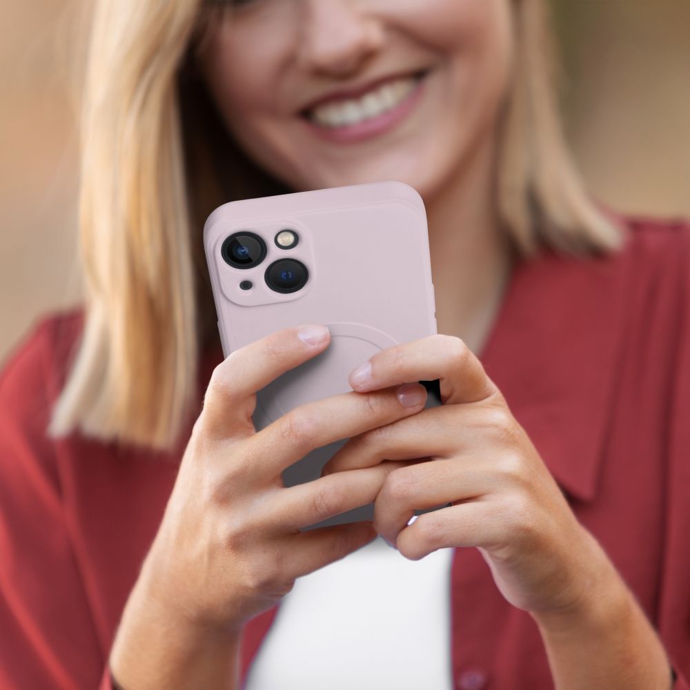 Viedtālruņa aizmugurējais vāciņš Apple iPhone 13 Mini Silicone Mag - Rozā