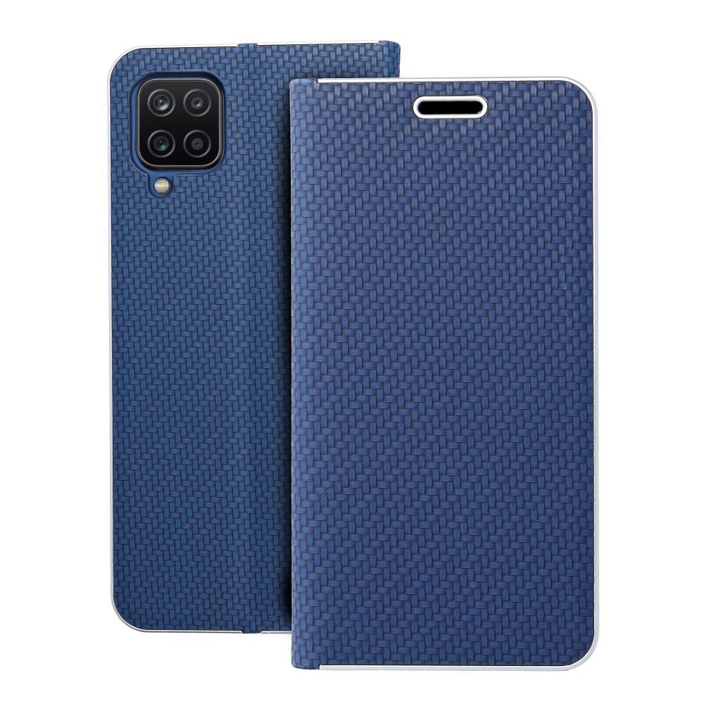 Viedtālruņa atveramais maciņš Samsung Galaxy S21 FE / A12 Luna Book Carbon - Zila