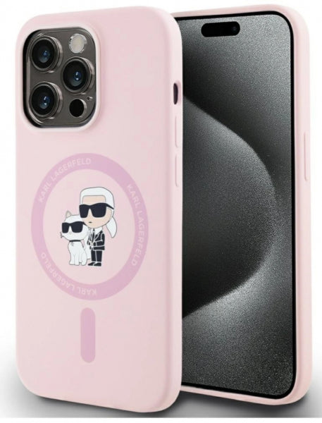 Viedtālruņa aizmugurējais vāciņš Apple iPhone 15 Silic Karl Chou Mag - Dažādās krāsās