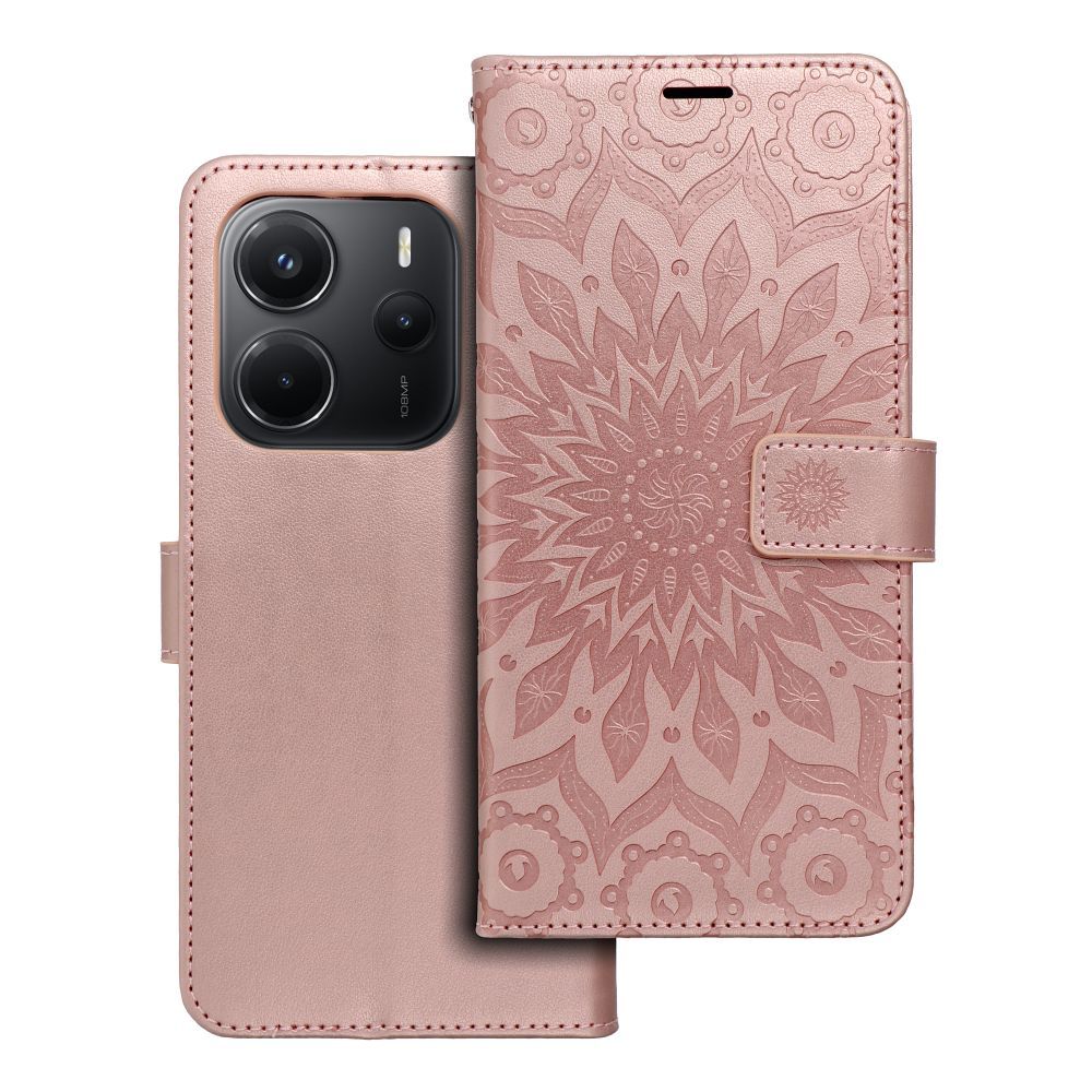 Viedtālruņa atveramais maciņš Xiaomi Redmi Note 14 5G Mezzo Book Mnd - Zelta Rozā