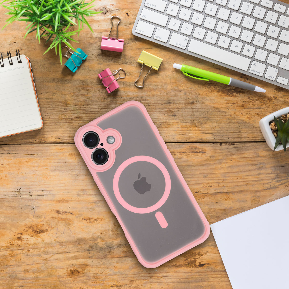 Viedtālruņa aizmugurējais vāciņš Apple iPhone 15 Full Matte Mag - Rozā
