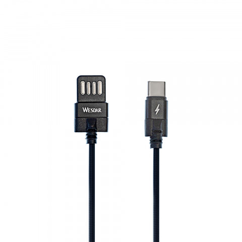 Kabelis Wesdar USB-C USB-A 12W 1m
