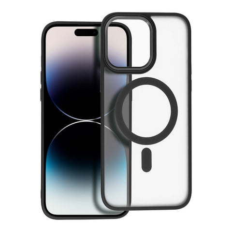 Viedtālruņa aizmugurējais vāciņš Apple iPhone 14 Pro Matte Mag Cover - Melna,Caurspīdīga
