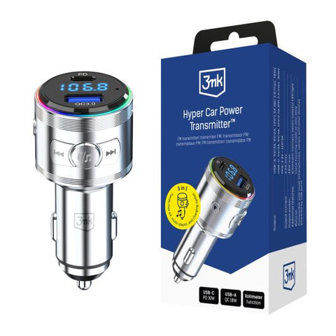 FM Modulators USB-A USB-C Sudraba 48W